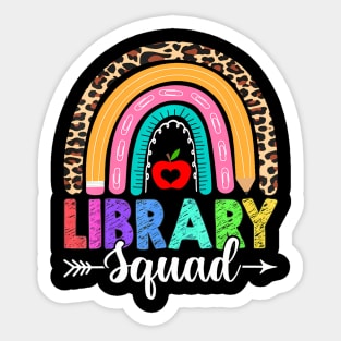 Library Squad  Leopard Teacher Back To School Sticker